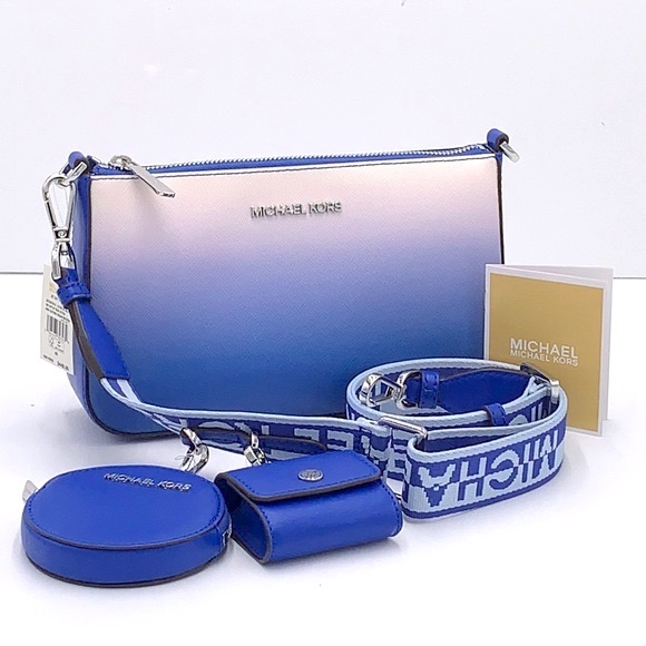 MICHAEL KORS SMALL XBODY SHOULDER BAG W TECH ELECTRIC BLUE MULTI COLOR - Picture 2 of 16